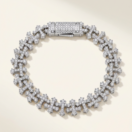 Chrome Cross Bracelete