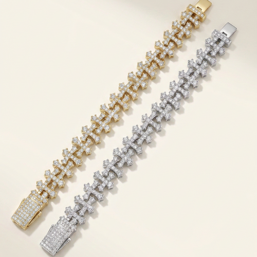 Chrome Cross Bracelete